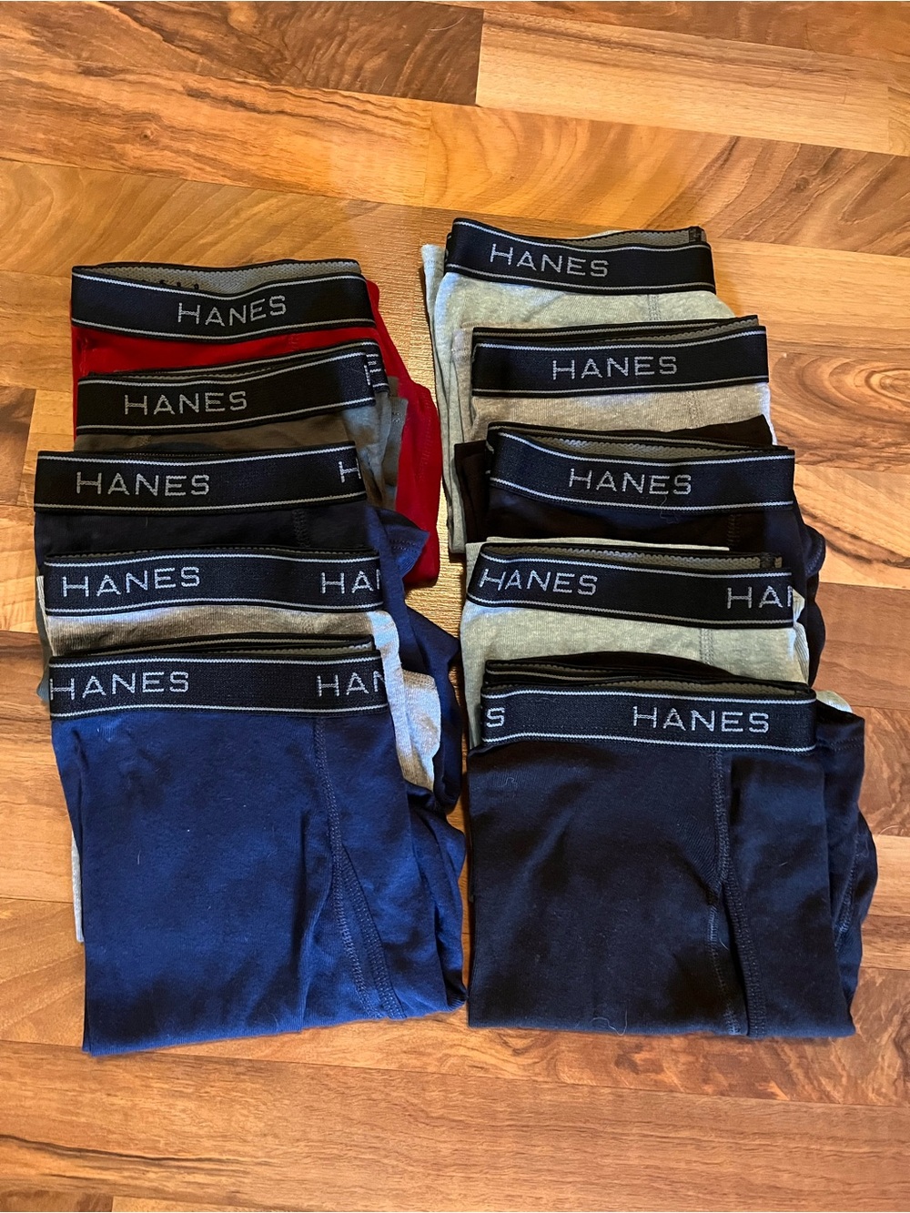 Hanes Men's Boxer Briefs Pack - Navy, Black, Gray, Red
